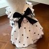 Cotton Summer Dog Princess Dress Bow Heart Puppy Clothing Fashion Cat Dog Costume  for Small Dogs
