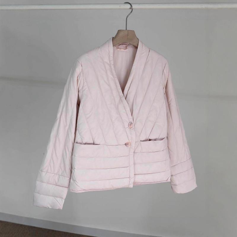 Женская короткая легкая пуховая куртка на белом утином пуху, теплая куртка с воротником, повседневная