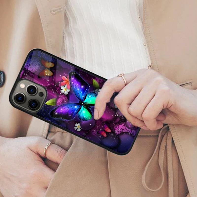 Black Beautiful Butterfly Magnetic Phone Case For APPLE iPhone 17 Air 16 14 13 12 Pro Max 15 Plus Wireless Charge MagSafe Cover