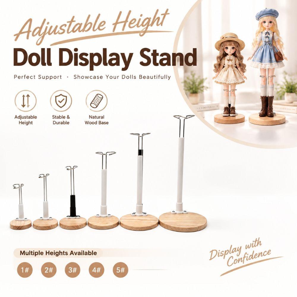 Metal Wire Support Doll Display Stand Adjustable Height Doll Stand for Fashion Dolls