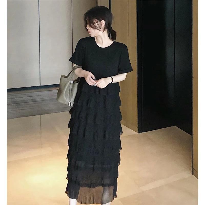 Платья-футболки больших размеров Женские хлопковые платья Свободные пляжные повседневные женские однотонные платья с круглым вырезом Узкие мягкие однотонные платья