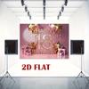 2D flat surface 1 piece of ornate pink Happy 18th Birthday themed background fabric used for decoration at birthday parties