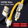 240W 4-In-1 Fast Charging Data Cable Type-C To Type-C Zinc Alloy Cable For Phone Fast Charging Data Cable