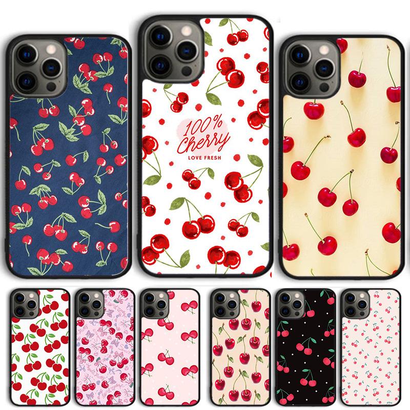 Чехол для телефона с рисунком красной вишни и фруктов Для iPhone 17 Air 15 16 14 13 12 Pro Max 11 Pro Max Plus Coque Shell