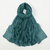 Big Size Pleated Shimmer Cotton Hijab Scarf For Women Muslim Long Shawls Solid Headscarf Wraps Islamic Headband Turban 180*90cm