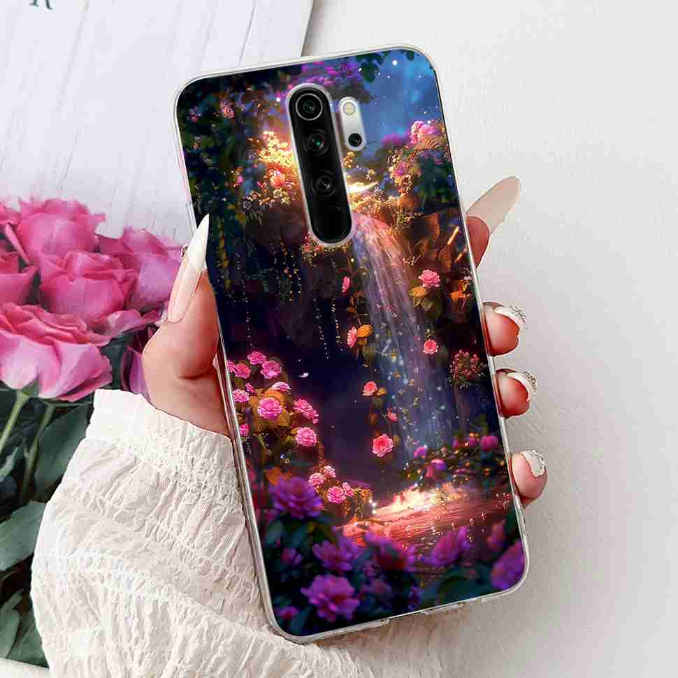 For Xiaomi Redmi Note 8 Pro 6.53" Case Luxury Flower Bow Soft Silicone TPU Cover For Redmi Note8 Pro note 8pro Shockproof Shell