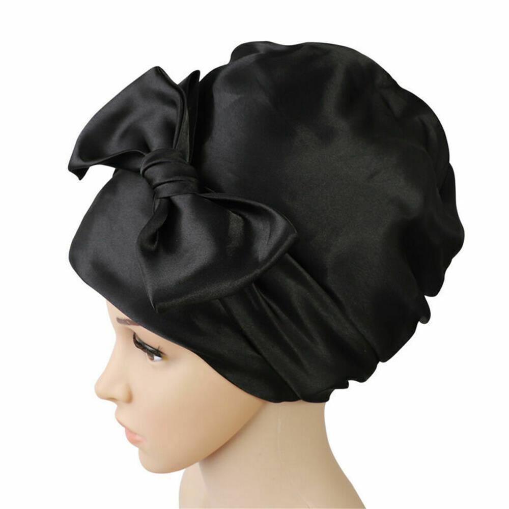 Cover Hat Head Cover Satin Turban Hair Bonnet Shower Cap Silk Night Sleep Cap Soft Satin Bonnet