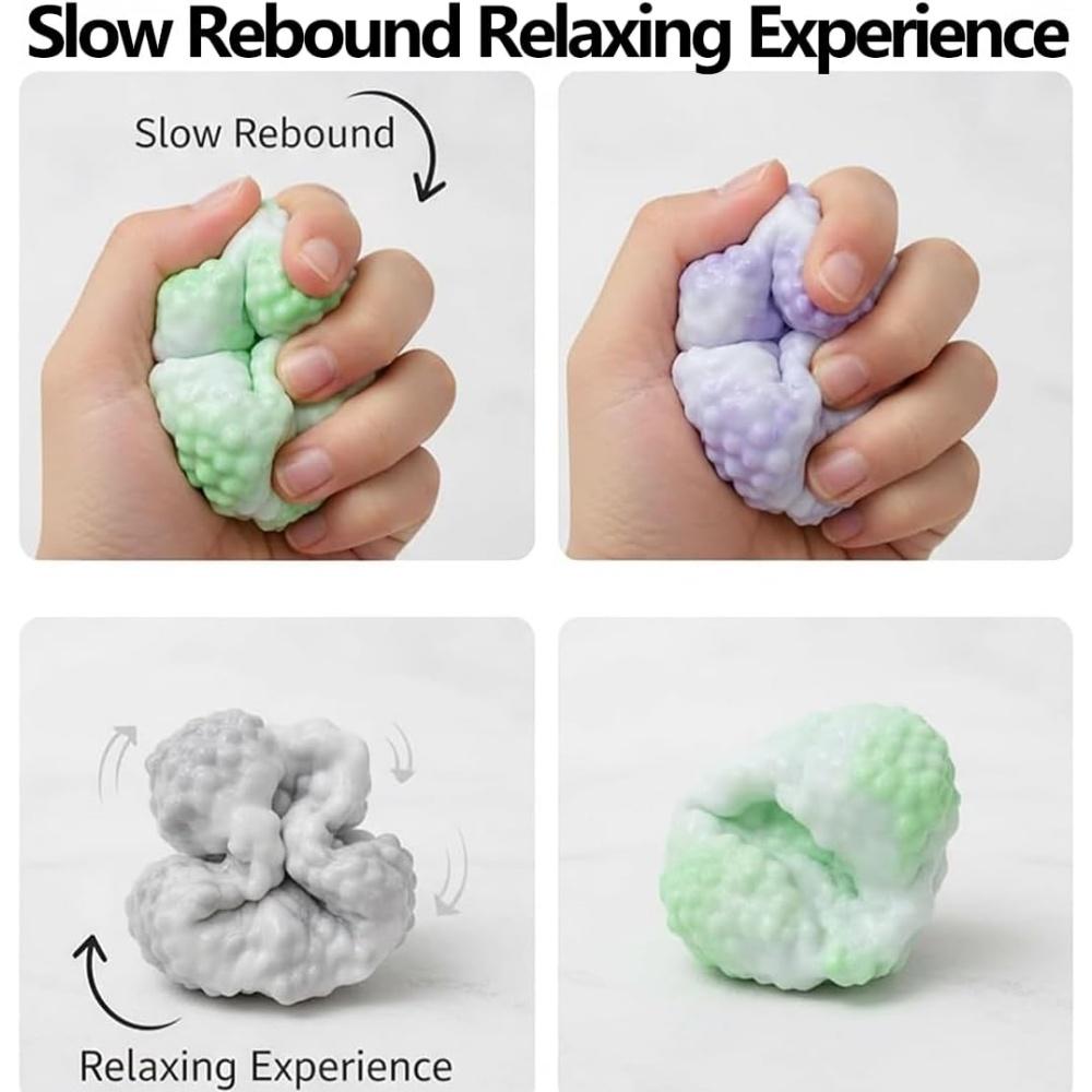 Crunchy Squishy Stress Ball, Ice Skin Fidget Sensory Moldable Squeeze Balls Soft Stretchy Stress Relief Toy For Office Desk