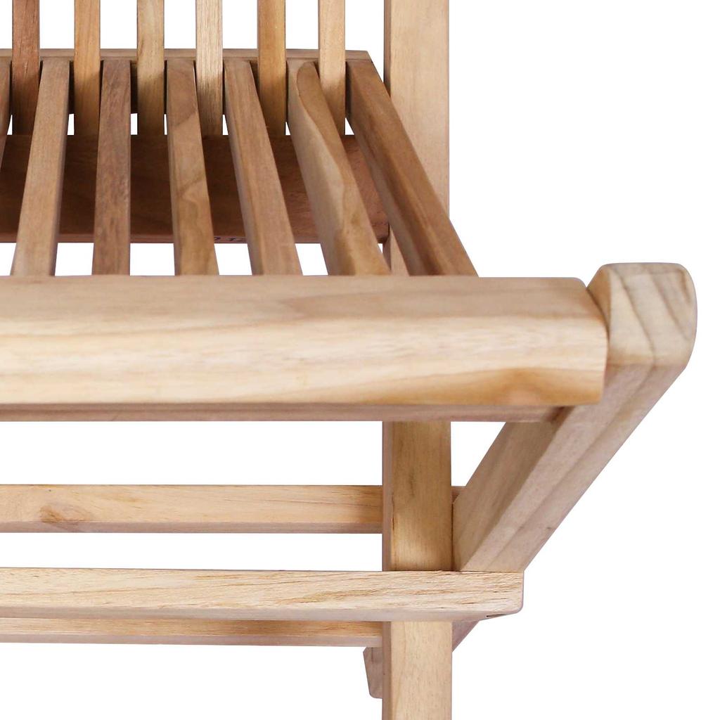 Folding Garden Chair 2 pcs Natural Solid Wood Teak