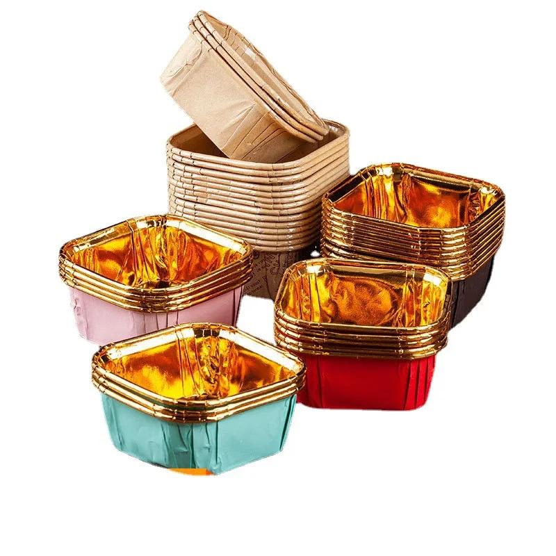 50 шт. 6,5x3,5 см квадратная бумага для кексов маслостойкая шифоновый рулет форма для выпечки кексов высокотемпературный корпус форма