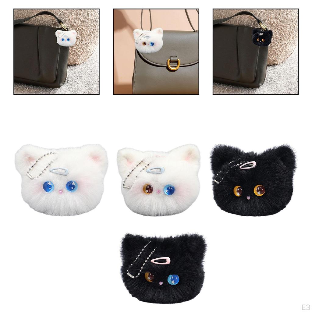 Плюшевый брелок для ключей в виде кошки, подвесной аксессуар, украшение для куклы из мультфильма