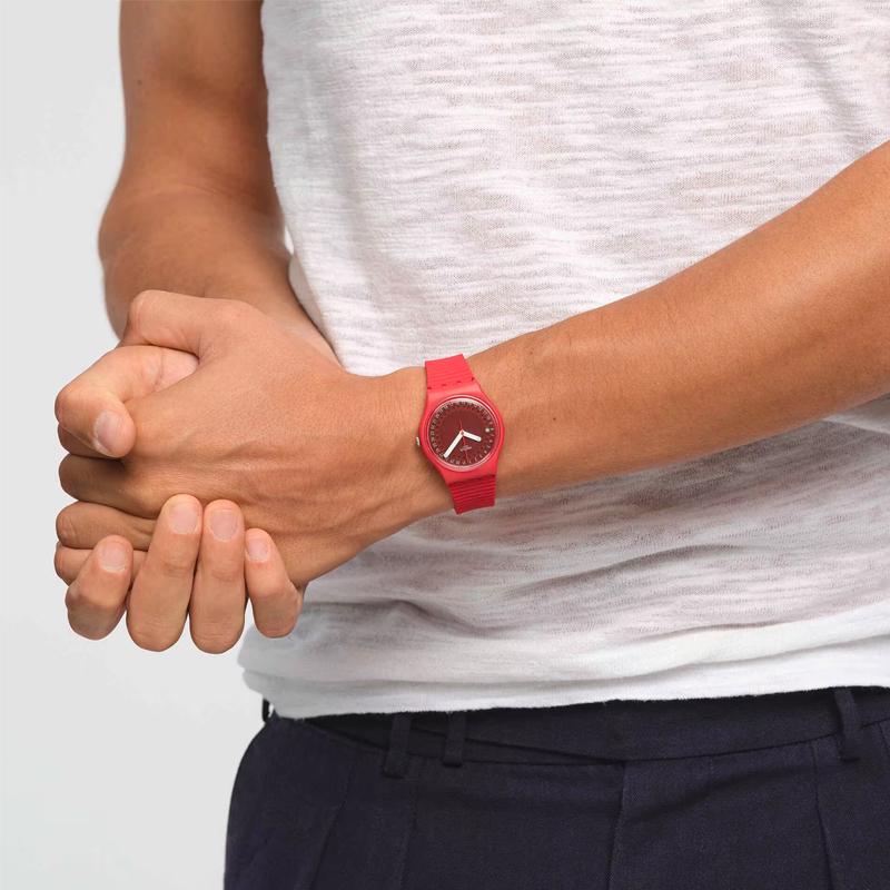 Swatch Унисекс 34 мм Красные Часы SO28R400 SO28R400