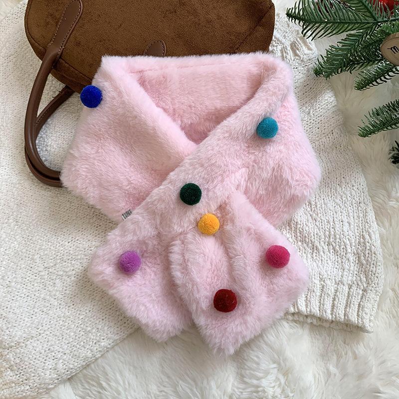 Christmas Scarf Scarf Winter Warm New Velvet Thickened Warm Fluffy Scarf Scarf