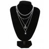Celebrity Long Boho Choker Necklace Silver 29