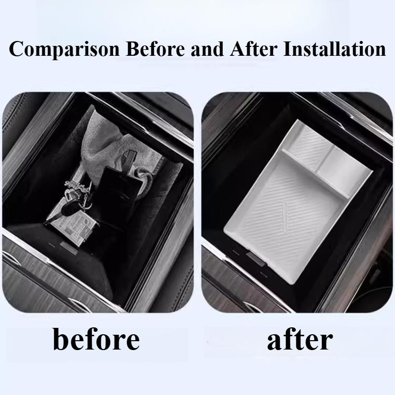 For Tesla Model X/S 2023-2026 Central Control Armrest Box Silicone Pad Storage Water Cup Holder Modification Accessories Tools