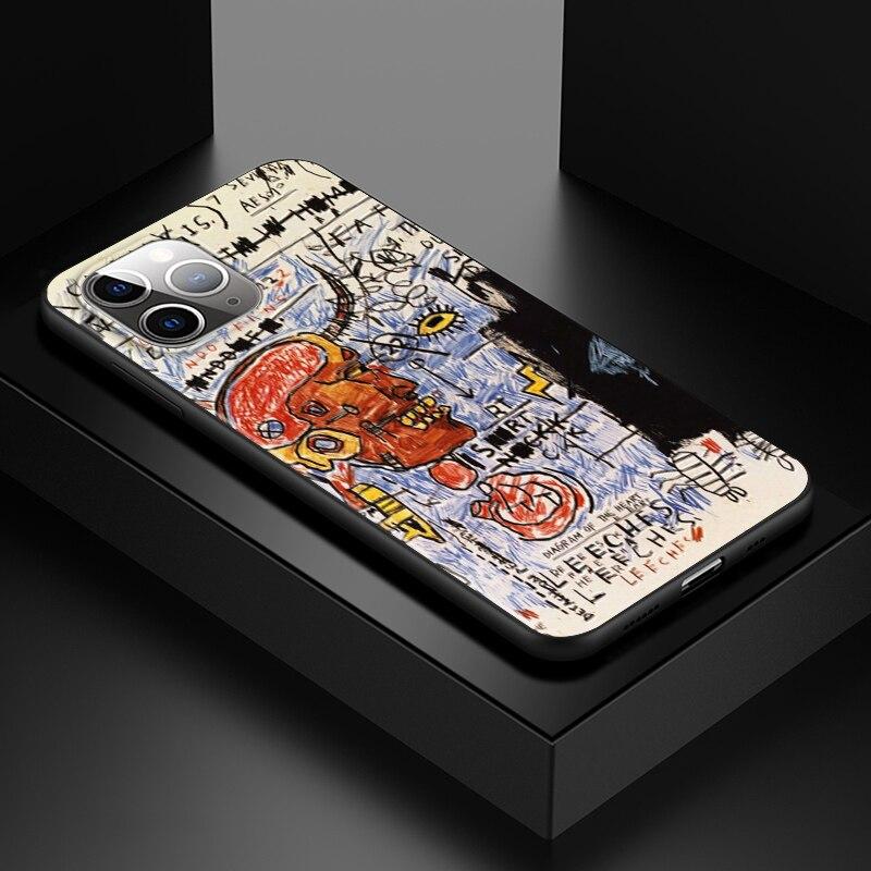 Мягкий черный чехол для телефона Jean Michel Basquiat Art Graffiti для Apple iPhone 13 12 11 SE XS XR X 7 8 6 5 S mini Plus Pro MAX 2020