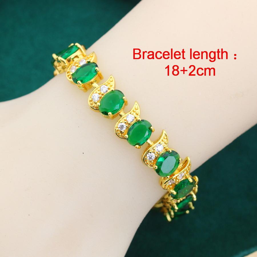 Роскошный Браслет с Зеленым Цирконием в Стиле More, Позолоченный, Свадебное Ювелирное Украшение, Подарок для Женщин