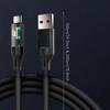 120W 6A Type C Fast Charging Cable USBA to Type C Nylon Data Cord for iPhone Xiaomi Samsung With Led Display USB C Charger Cable