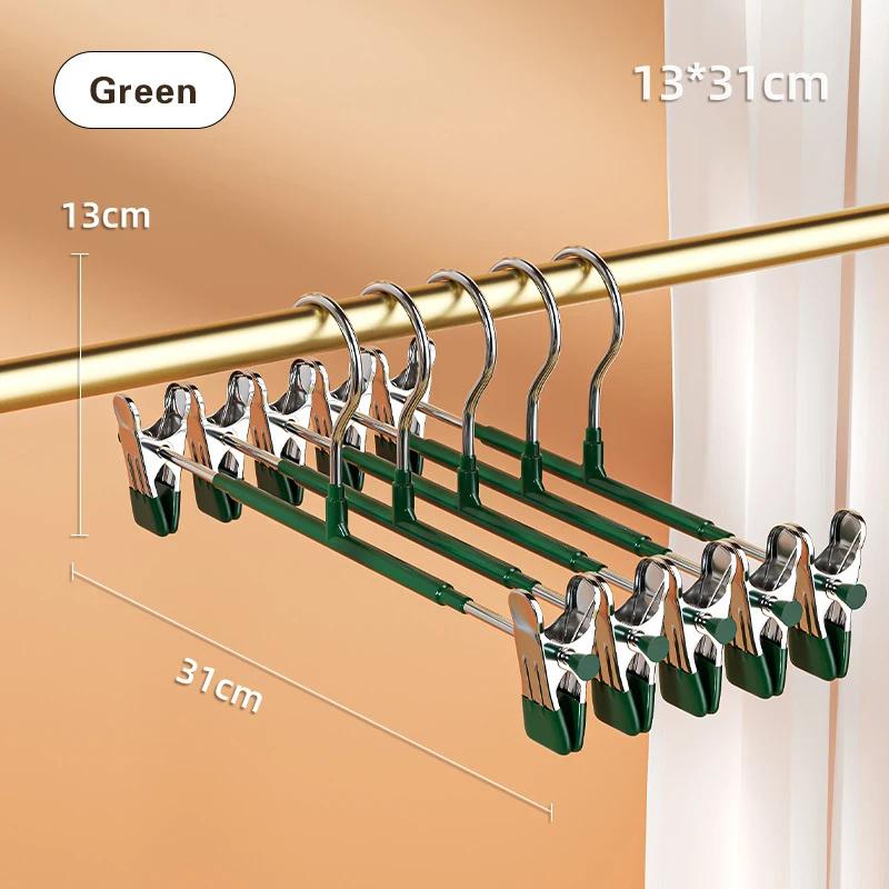 Windproof Metal Hanger For Clothes Home Pants Coat Non-Slip Drying Hangers With Adjustable Clips Closets Storage Organizer