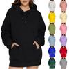 Ladies' Casual And Fashionable Solid Color Long Sleeved Hooded Warm Shirt Loose And Comfortable Hoodie