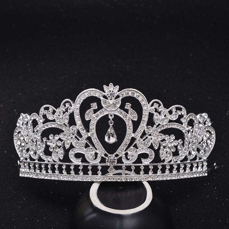 Корона в стиле барокко, ювелирные изделия из сплава и страз, свадебная корона, корона в виде золотого сердца, свадебная тиара