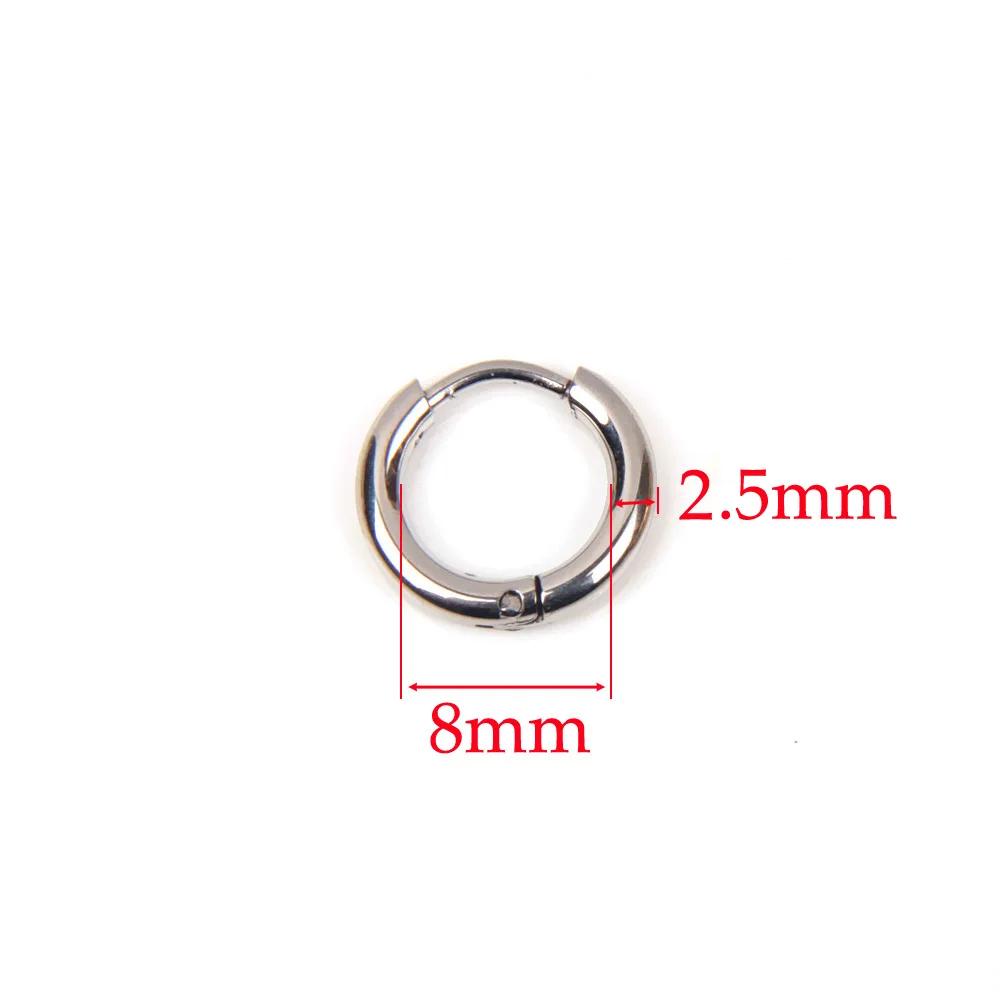 10pcs 316L Stainless Steel Hoop Earrings Women Men Punk Hiphop Circular Ear Buckle Ring Jewelry Gold Color Accessories Wholesale
