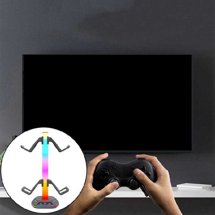 Игровой светодиодный держатель для наушников Держатель для контроллера Стенд для гарнитур Стенд для контроллера Вешалка Игровая док-станция Аксессуары для стола