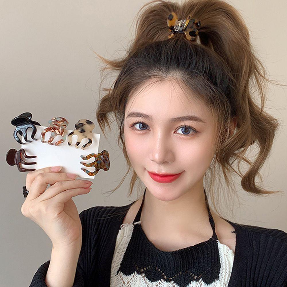 Horsetail Small Gripper Elegant Women Hair Claw Korean Style Hair Clip Acetic Acid Small Shark Clip