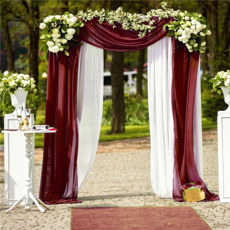 6/3 Meters Wedding Arch Drape Fabric Sheer Chiffon Tulle Curtain Draping Backdrop Party Supplies Home Drapery Ceremony Decoration