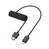 ZBLZGP 8K HDMI Type HDMI Braided Compatible with Canon and Blackmagic Pocket Cinema Cameras HDMI To Black Cable, A, 2.1, Coiled, Right/Left Angle,