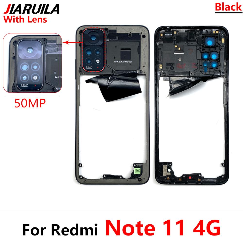 100% Оригинал Новый Для Xiaomi Redmi Note 11 Global 4G / Note 11s Средняя Рамка Рамка Рамы Средняя Пластина Запасные Части Черный / Синий