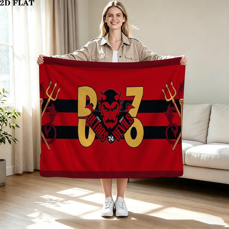 Ultras Devils Print Flannel Blanket High Quality Warm Comfortable Cover for All Seasons Perfect for Gifts Home Decor