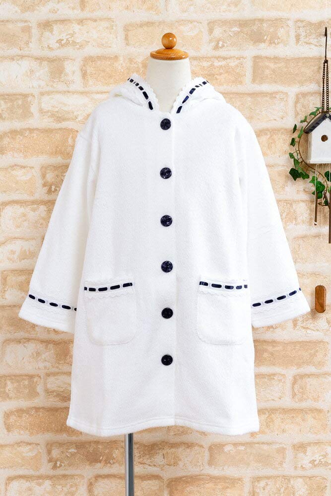 Eye Lovely махровый белый халат с капюшоном 11059 K's Kids' Bathrobe, ткань, 120-130см, темно-синий, (12-130,OWXNA)