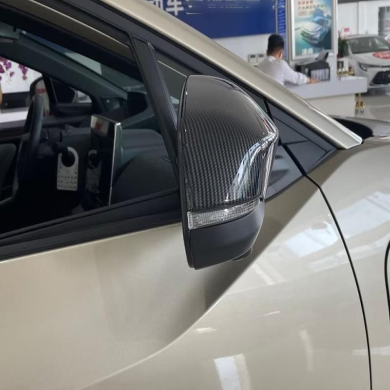 For Toyota BZ4X EA10 2024 ABS carbon Car Rearview Door Side Mirror Trim Rearview Mirror Rain Shield Cover Accessories