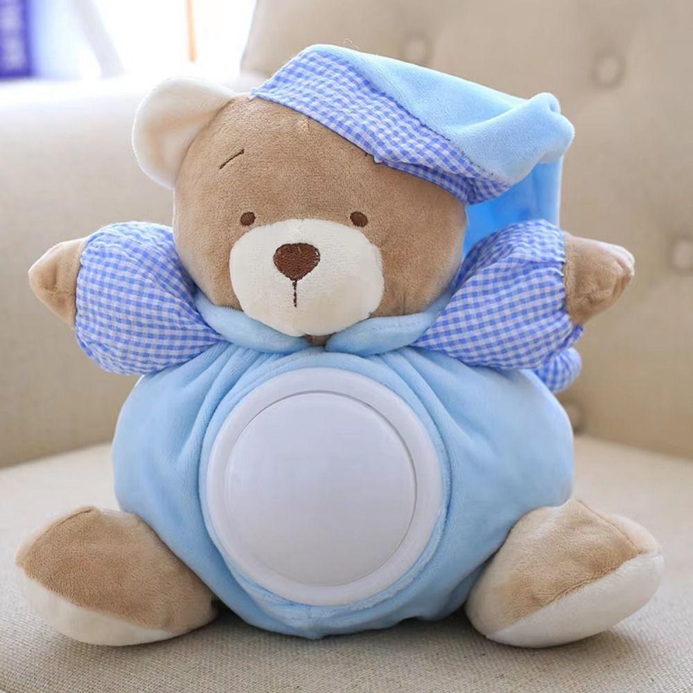 Musical Appease Bear Toys Press Type Breathing Stuffed Animal Toy Safe Sleep Soother Kids