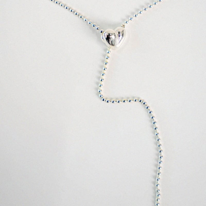 URBANIA Silver Heart Chain Drop Necklace DDA0046