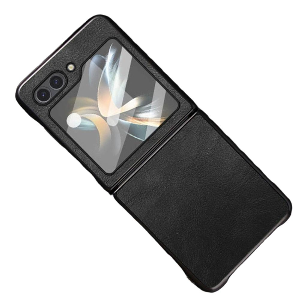 For Samsung Galaxy Z Flip6 5G Case Retro Leather Coated PC + TPU Phone Cover