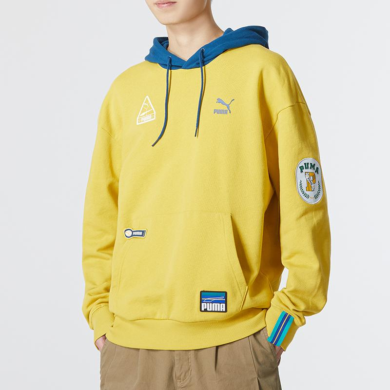 Puma Толстовка с капюшоном Team Badge для мужчин, желтая 677377-31