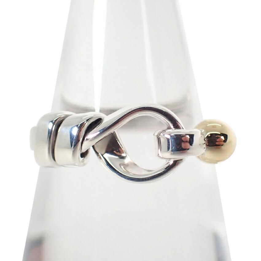 [Used] TIFFANY 925/750 Hook and Eye Combination Ring / Size 9 / G455-25