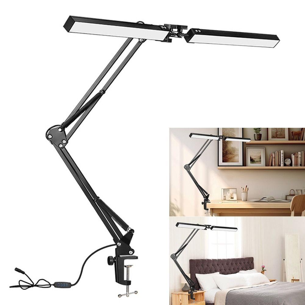 Dimmable LED Table Lamp Rocker Arm Folding Desk Light Adjustable Reading Light  Study