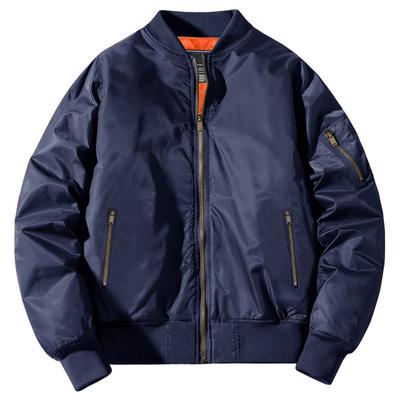 Куртка бейсбольная свободная на молнии Military Work Navy XL [KEFITEVD], простая, мужская куртка, куртка, одежда, весна/осень, темно-синий,