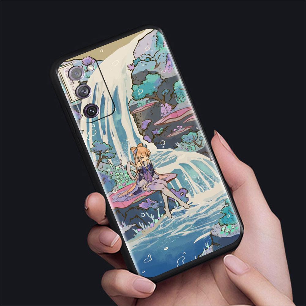 Черный мягкий чехол для телефона Samsung Galaxy S22 S21 S20 Ultra FE S9 S8 S10 Plus Note 20 10 9 Fundas Cover Genshin Impact Beelzebul