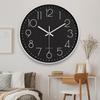 8-дюймовые бесшумные настенные часы с рельефной шкалой, круглым циферблатом, указателем, дисплеем, работающим от батареек, точные часы, пластиковые кварцевые настенные часы для спальни