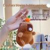 Capybara Plush Keychain with Bubble-Blowing & Shaking Sound - Cute Ornament & Claw Machine Doll
