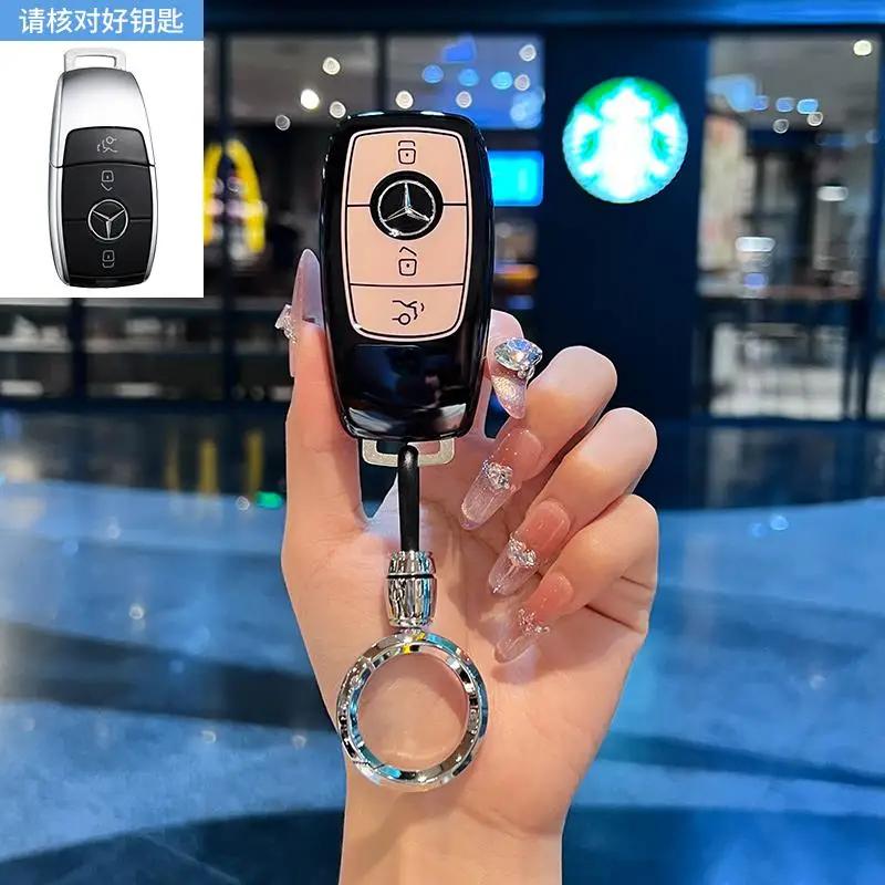 TGM3 Female Key Case for Mercedes Benz CLS CLA GL R SLK AMG A B C S Class 3 Button Remote Car Key Cover Holder Keychain Accessories