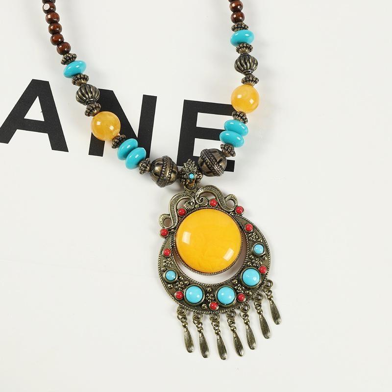 Vintage Fashion Necklace Bohemian National Style Long Exaggerated Personality Clothing Chain Women With Accessories AVE