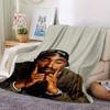 1 шт. Плед в стиле Hip Hop 2Pac, Мягкий, Легкий, Для всех сезонов, Многоцелевой плед для дивана, кровати, офиса и пикников, Французский стиль с культовыми обложками альбомов и цитатами