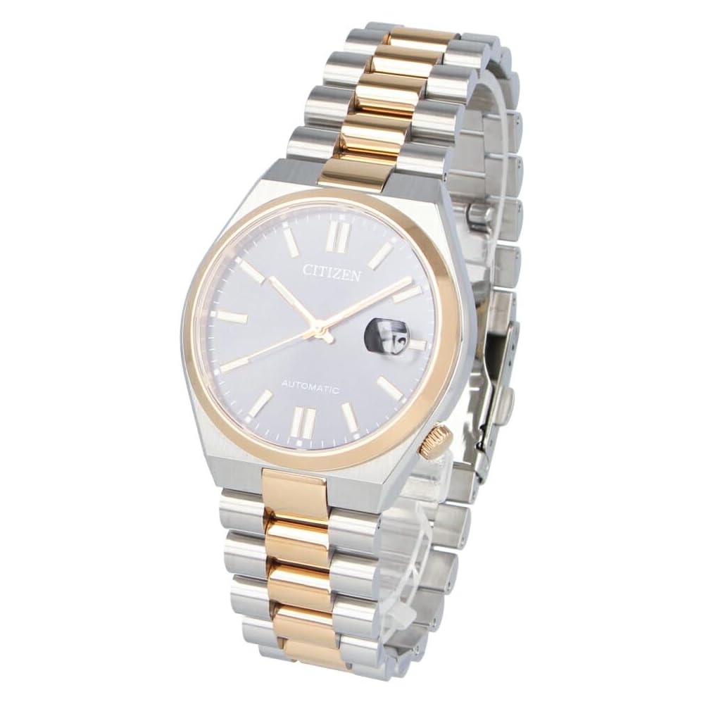 Мужские автоматические часы Citizen Citizen Collection Tsuyosa Серебристый Розовое золото Черный NJ0154-80H