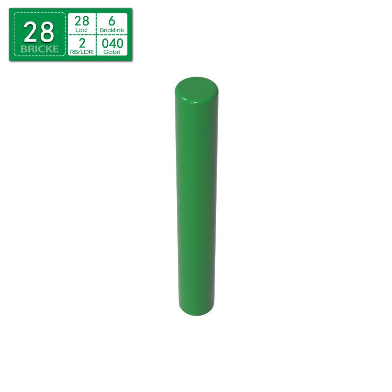 BRICKE 1x3 Round Bar Building Blocks (23.8 Length) - Compatible with Lego Models 87994, 17715, 19385 DIY.