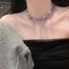 Electroplating Fashion Inlaid Rhinestone Necklace Alloy Charm Necklace Y2k Style Tassels Necklace